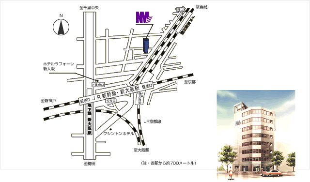 大阪オフィスアクセス地図